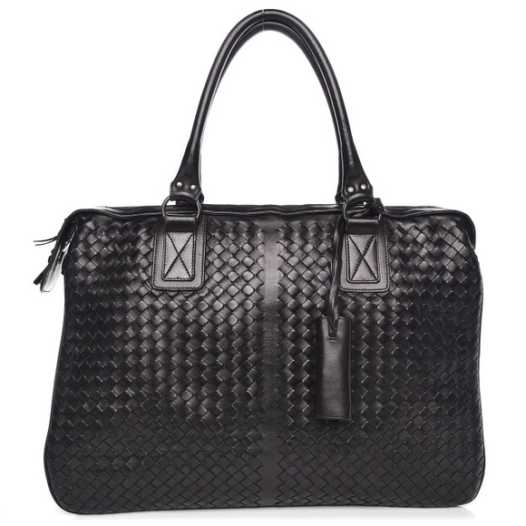 Bottega Veneta Nero Intrecciato Briefcase Satchel/ Handbag/ Shoulder Tote - Picture 5 of 8